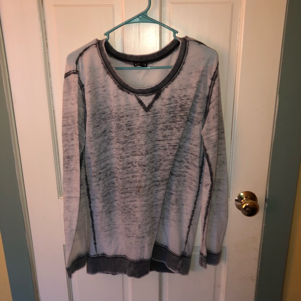 washed out grey pullover, crew neck